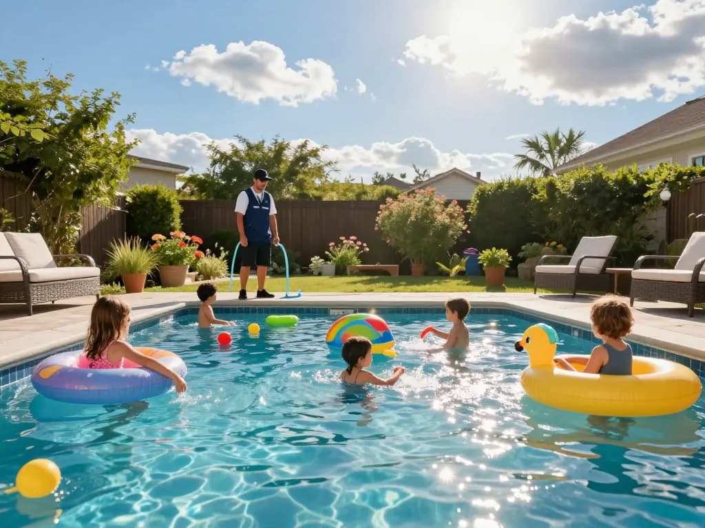 Dolphin Pool Services enhancing family fun with expert pool maintenance and vibrant atmosphere.