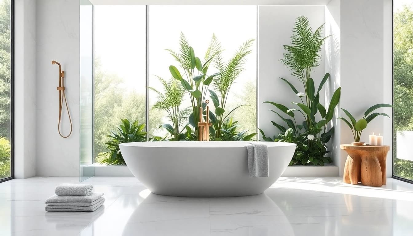 Admire elegant showers Australia designed with natural light, greenery, and luxurious finishes.