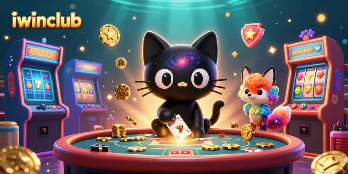 Experience thrilling action at iwinclub's colorful casino table with dynamic gaming elements and vibrant characters.