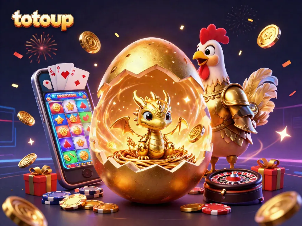 totoup captivates with a golden dragon and chips, igniting excitement in gaming.
