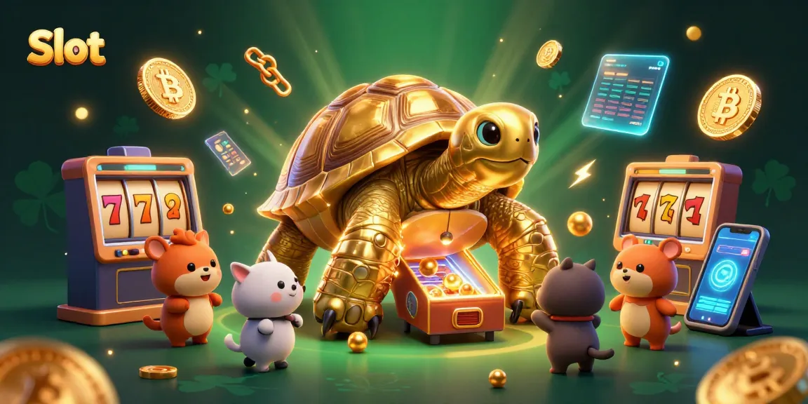 Experience Slot excitement with a colossal tortoise pinball machine in a vibrant casino setting