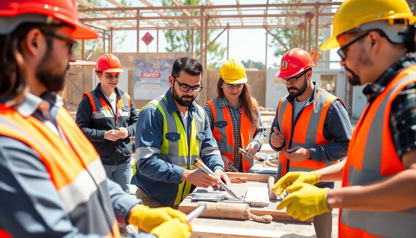 Construction training programs in action with workers learning essential skills safely.