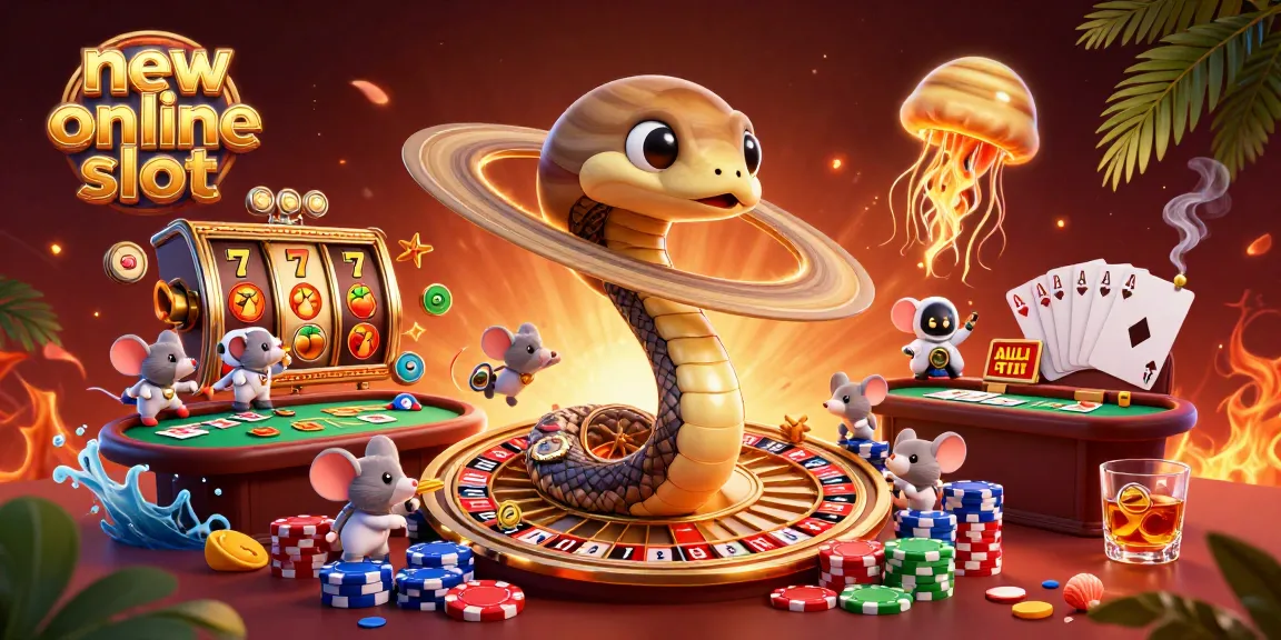 Experience the excitement of new online slot sites with a vibrant illustration of a cosmic casino scene.