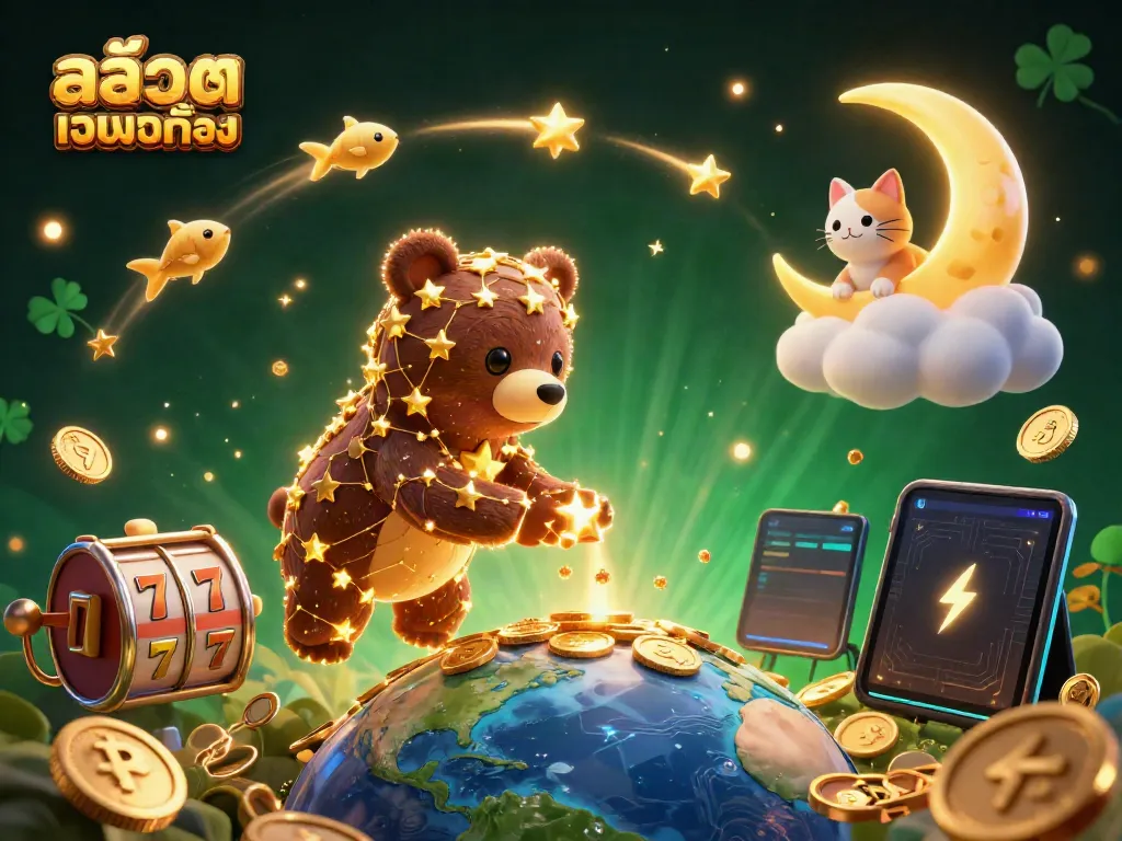 Experience the thrill of สล็อตเว็บตรงทั้งหมด with 3D cartoon characters collecting coins and celebrating wins.