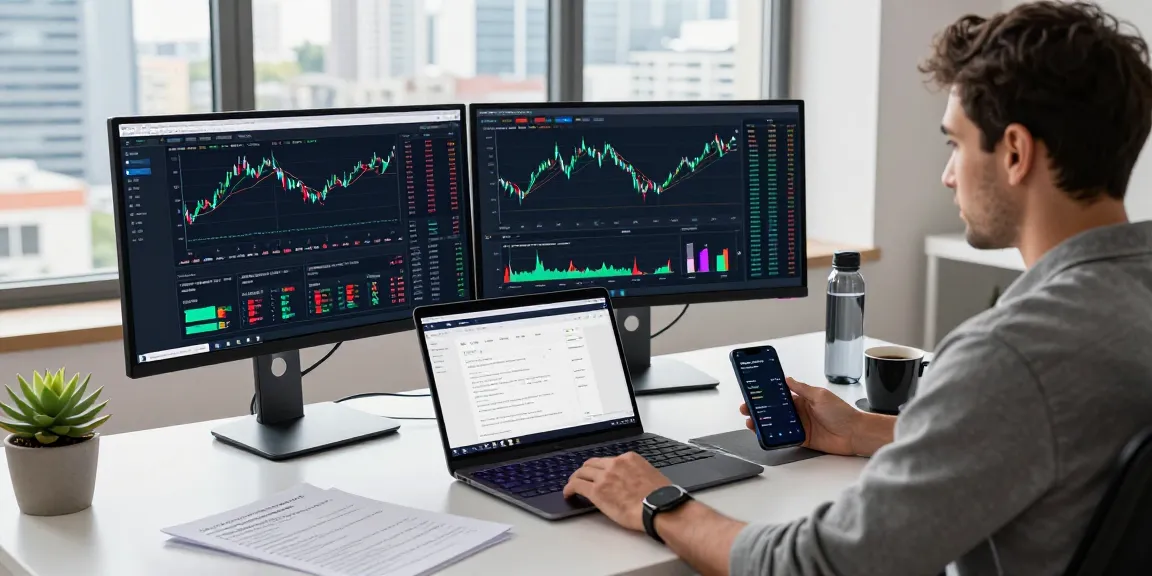 legit cloud mining platform showcased on dual monitors in modern trading workspace, cryptocurrency charts and digital wallet interface visible