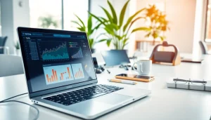 Innovative technology workspace showcasing the latest technology and gadgets enhancing productivity.