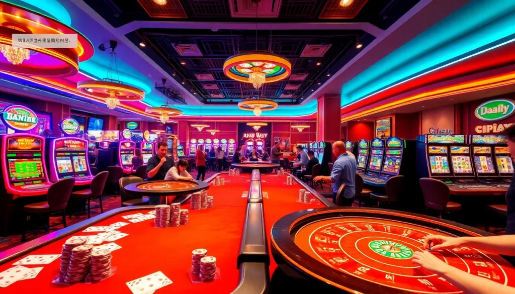 KJC AC 3 immersive casino experience with thrilling tables, dice, and slot machines.