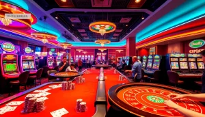 KJC AC 3 immersive casino experience with thrilling tables, dice, and slot machines.