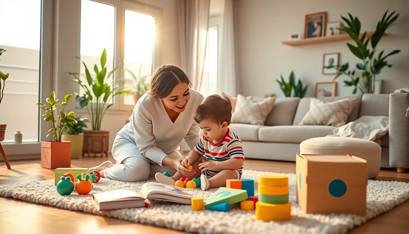 Nanny Abu Dhabi providing attentive care to children in a cozy home environment.