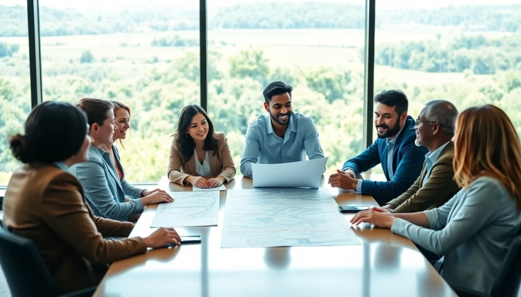 Highlighting construction advocacy in the Carolinas, professionals collaborate on plans and blueprints.