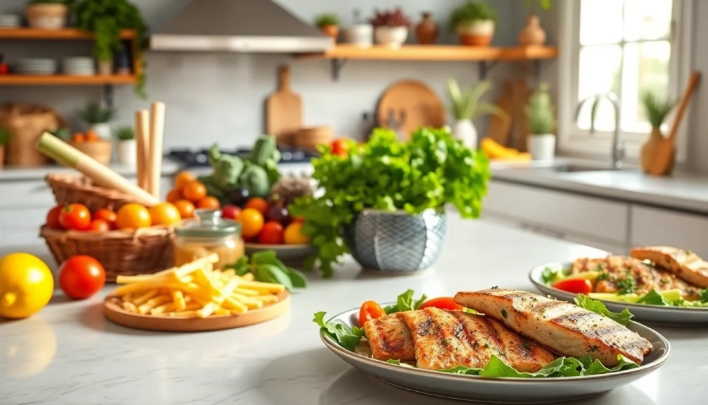Prepare delicious meals from the Mediterranean diet with fresh ingredients and vibrant colors.