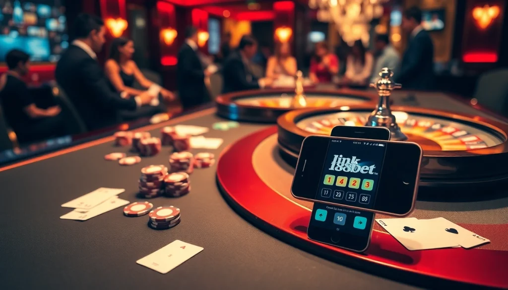 Experience the excitement of gambling with link 188bet on a modern casino table.