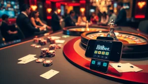 Experience the excitement of gambling with link 188bet on a modern casino table.