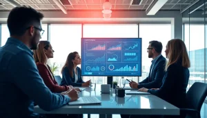 Team collaborating on competitive intelligence strategies during a business meeting.