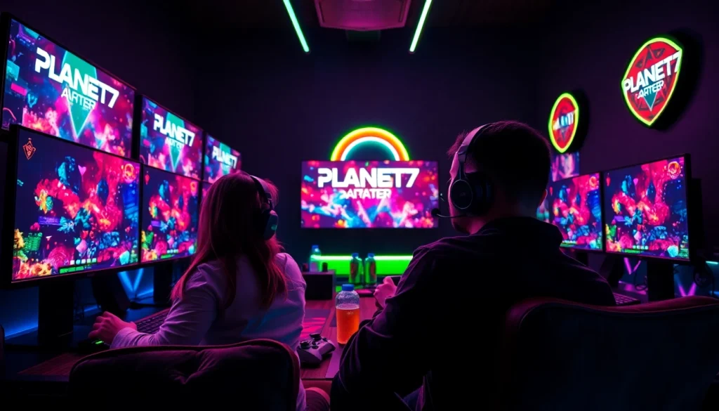 Tampilkan pemain yang terlibat dalam permainan PLANET77 game di lingkungan gaming modern.