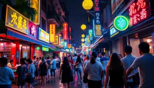 Experience the dynamic 호치민밤문화 with lively nightlife scenes, showcasing vibrant bars and excited crowds.