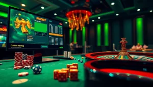 Engaging sbobet online betting action with vibrant poker elements and gambling excitement.