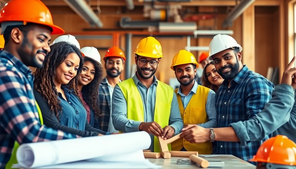 Students at construction trade schools in Texas collaborating on hands-on projects.