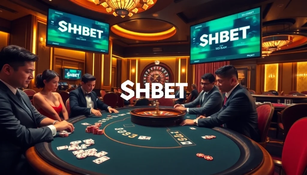 Exciting gameplay at SHBET casino with poker chips and roulette, showcasing thrilling bets.