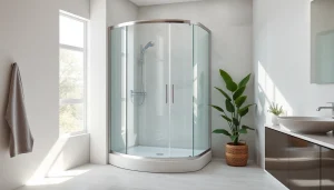 Duschkabine 90x90 komplett in moderner Badezimmerumgebung mit elegantem Design.