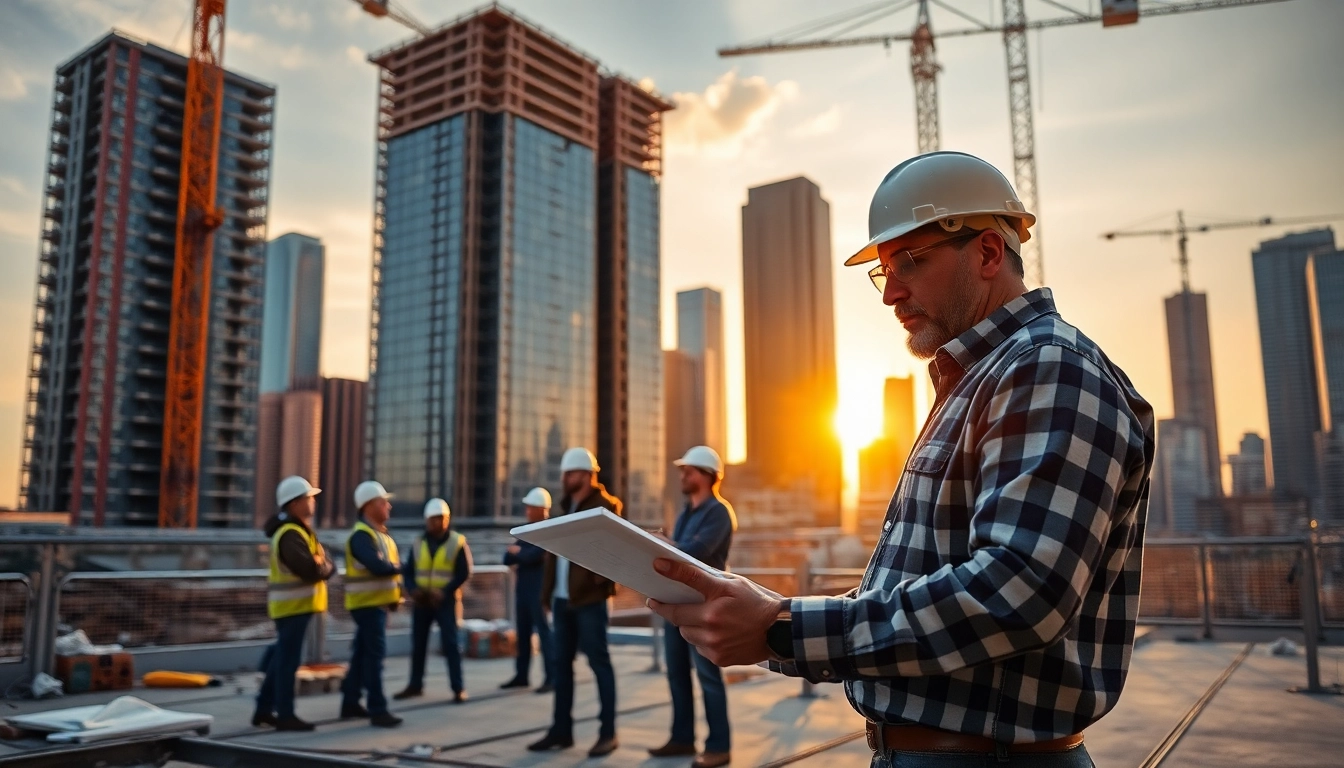 New York City General Contractor collaborating on a construction site with diverse team members.