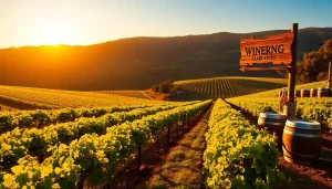 Experience wineries in Clarksburg with picturesque vineyards and sunset views.