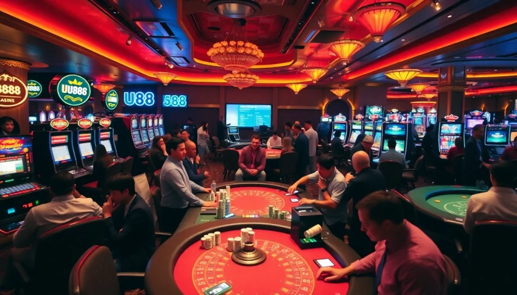 Experience the thrill of U 888 casino with vibrant gaming action and luxurious surroundings.