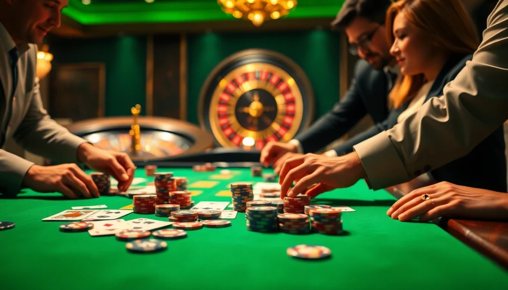 SODO Casino table featuring poker chips and cards in an elegant atmosphere