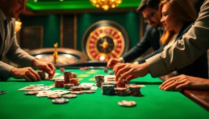 SODO Casino table featuring poker chips and cards in an elegant atmosphere
