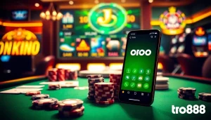 Experience the thrill of tải go88 with immersive casino gameplay, featuring vibrant poker chips and a sleek mobile interface.