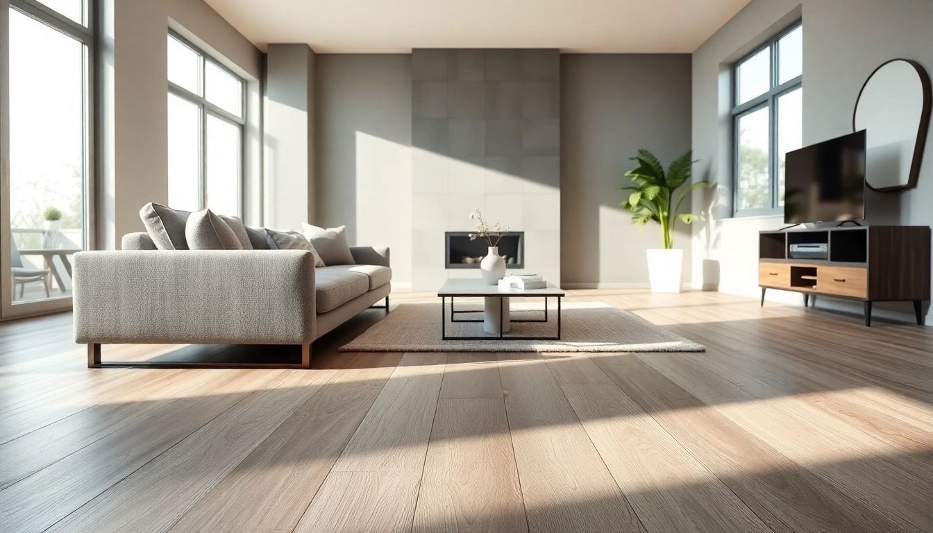 Lvp flooring enhancing the elegance of a modern living room with natural sunlight.