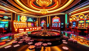 Action de jeu captivante au casino en ligne France avec des machines à sous vibrantes et des tables de poker.