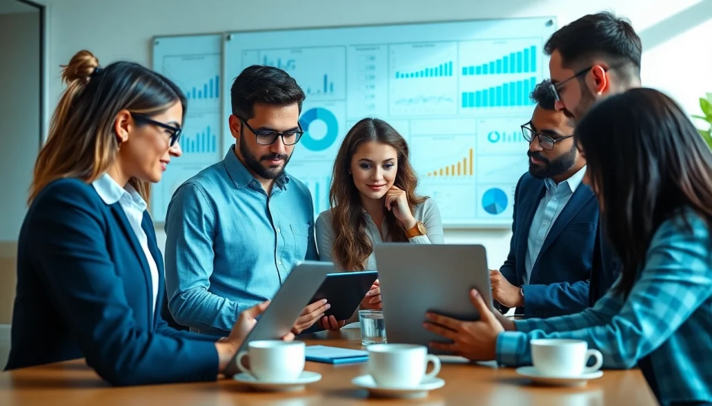 Explore competitive intelligence faqs with diverse professionals strategizing in a modern office.