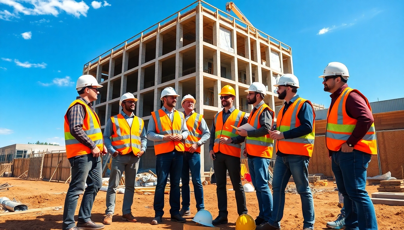 Engaging training session on construction safety programs with workers in safety gear.