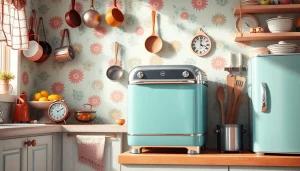 Retro Appliance shining in a charming kitchen setting with vibrant décor.