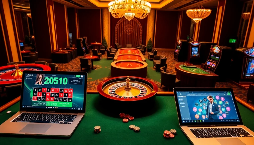 Engager les joueurs à une table de jeu en ligne montrant l'excitation et le luxe du casino en ligne France.