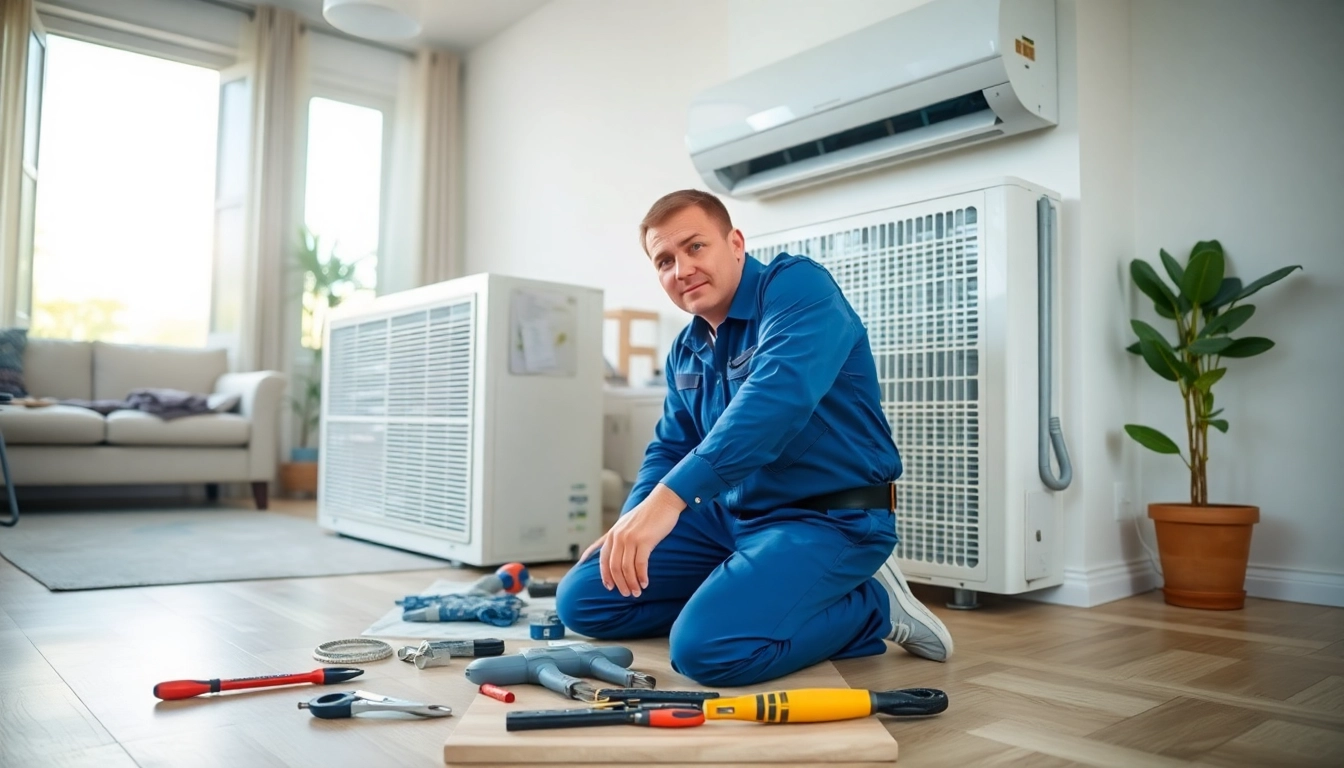 Expert HVAC repair technician servicing an air conditioning unit in Tampa.