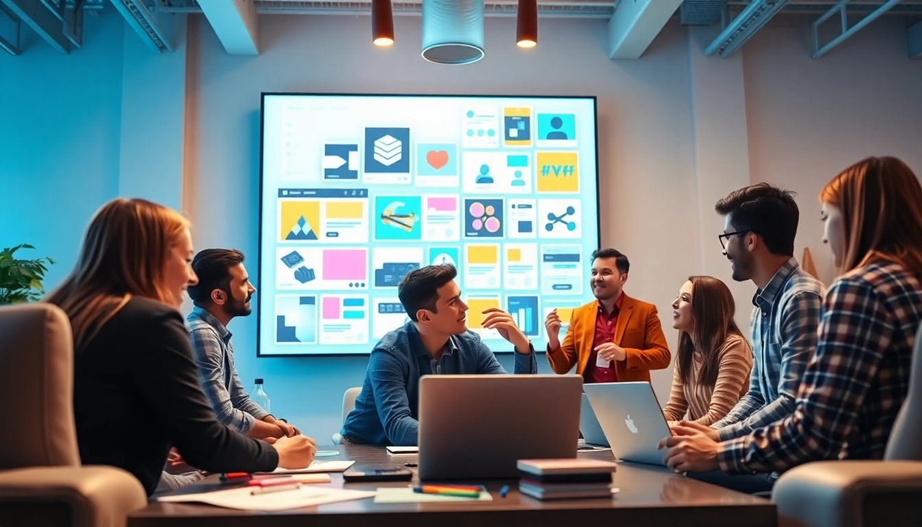 Webflow Agentur: Kreatives Team bei der Gestaltung innovativer Webdesigns in modernem Büro.