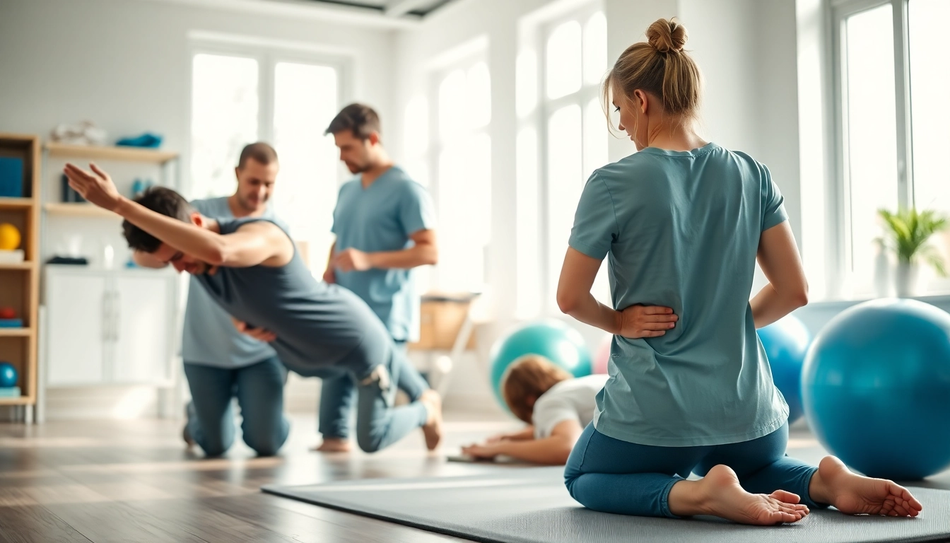 Practitioners demonstrating how to relieve back pain with effective therapy techniques.