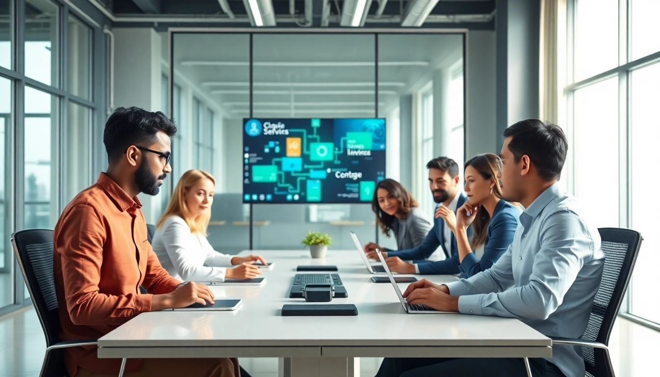 Enhance productivity with an AI assistant for enterprise assisting diverse employees in a modern office.